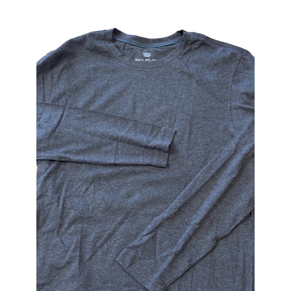 Mack Weldon Mens M Charcoal Gray Pima Cotton Long Sleeve Crewneck Tee Layering